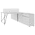 Air Duo Team Desk con sideboard | 1600 - 2000 x 3200 mm, elettrificato, grigio perla