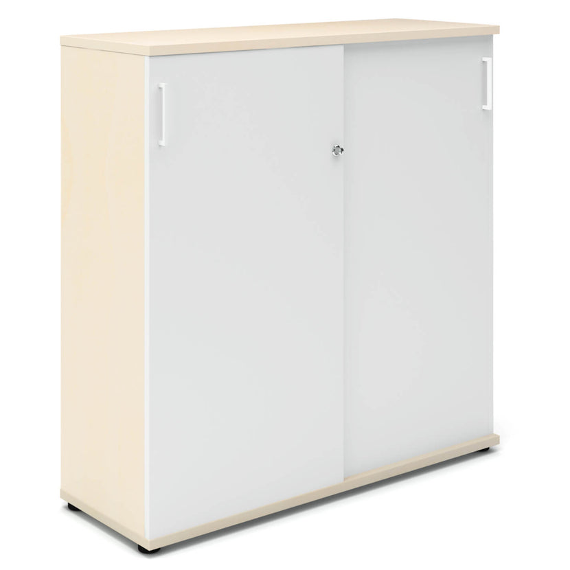 UNI Cabinet di porta scorrevole | 3 OH, 1200 x 1143 mm, acero / bianco