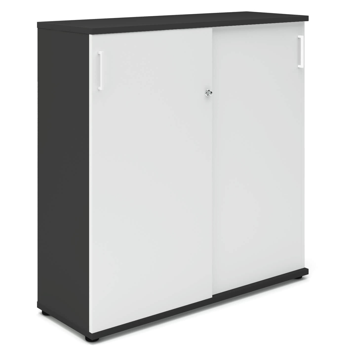 UNI Cabinet di porta scorrevole | 3 OH, 1200 x 1143 mm, antracite / bianco