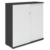 UNI Cabinet di porta scorrevole | 3 OH, 1200 x 1143 mm, antracite / bianco