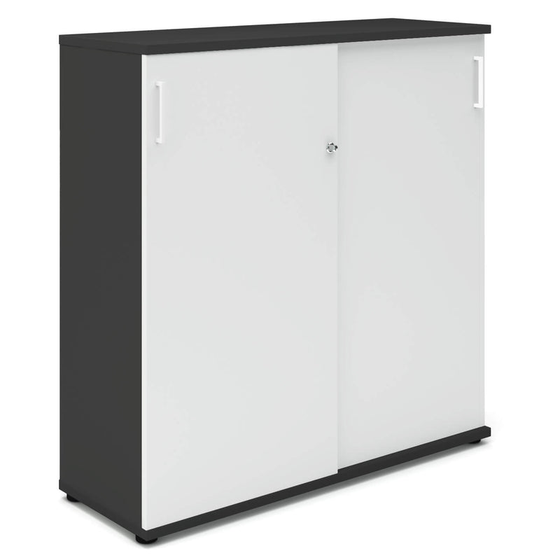 UNI Armadio con ante scorrevoli | 3 OH, 1200 x 1143 mm, antracite / bianco  - 2 Main Image