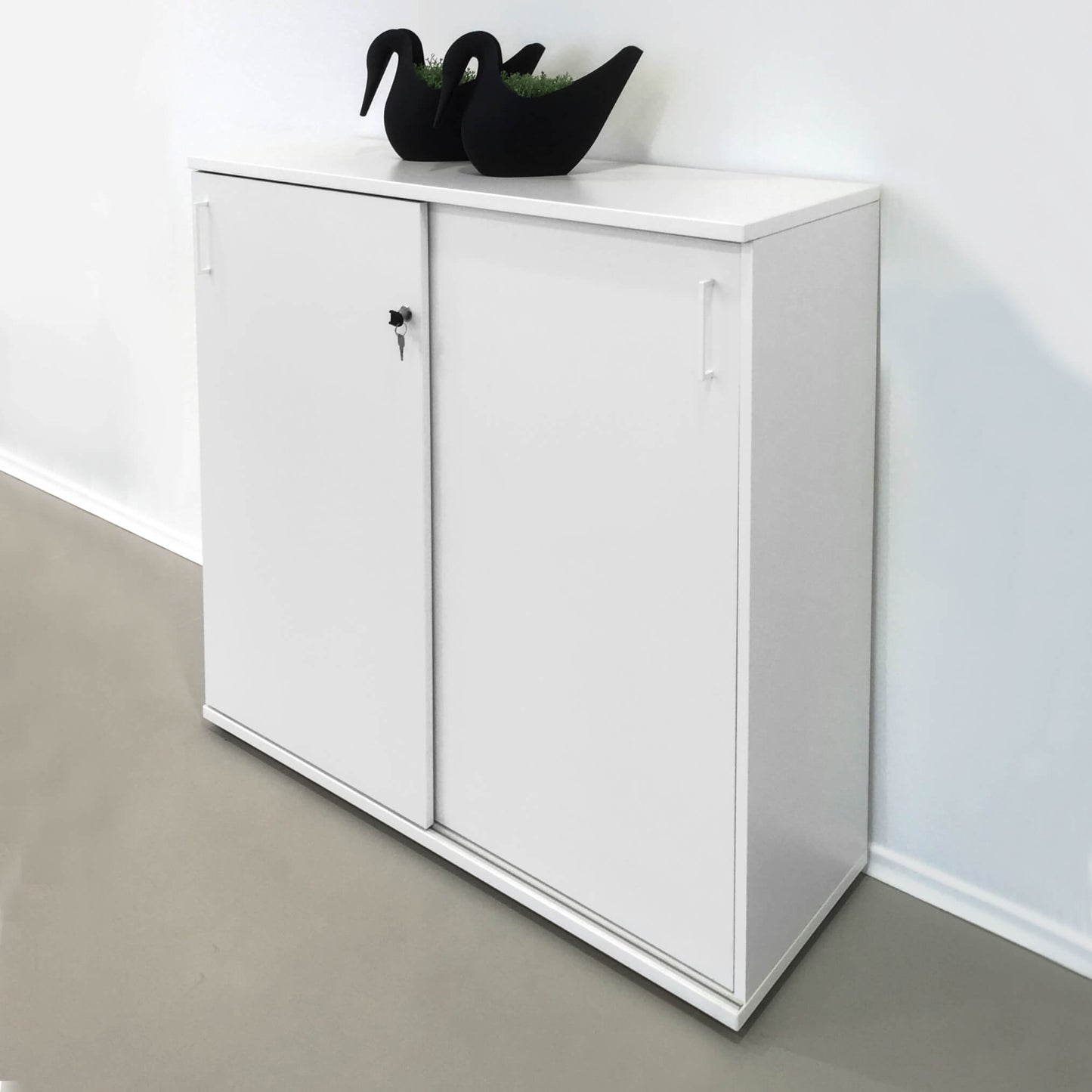 UNI Cabinet di porta scorrevole | 3 OH, 1200 x 1143 mm, bianco