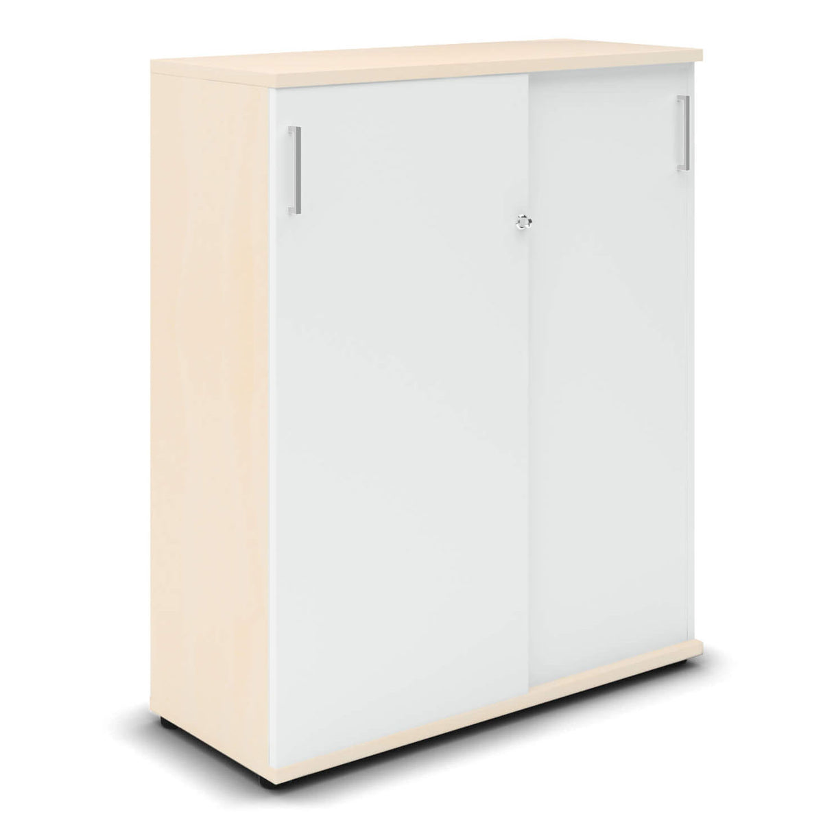 UNI Armoire à portes coulissantes | 3 OH, 1000 x 1143 mm, érable / blanc  - 2 Lightbox Main Image