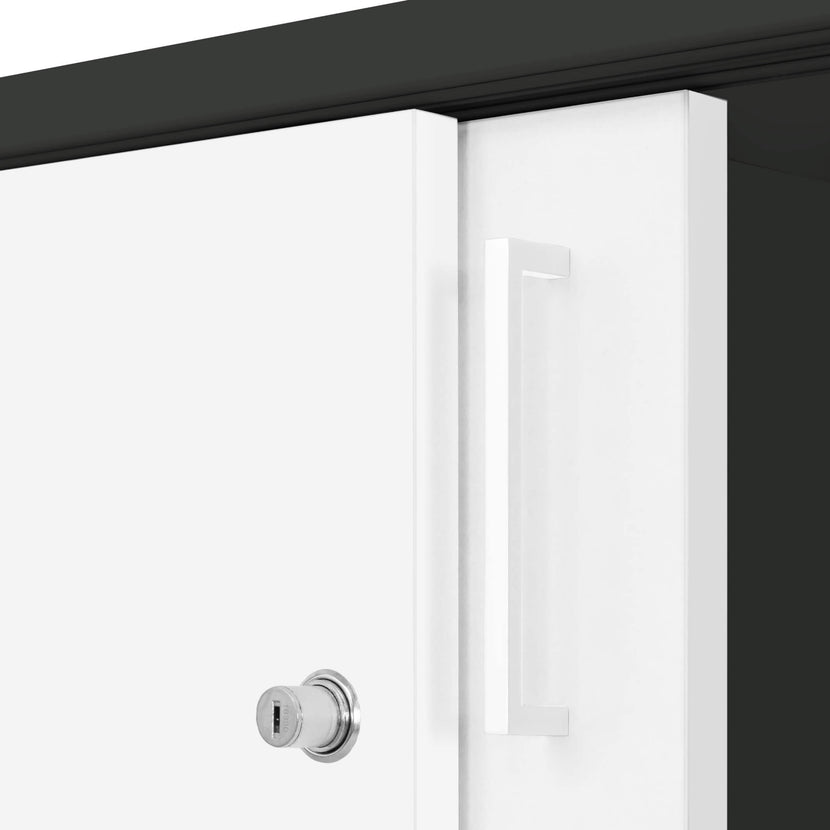 UNI Cabinet di porta scorrevole | 3 OH, 1000 x 1143 mm, antracite / bianco
