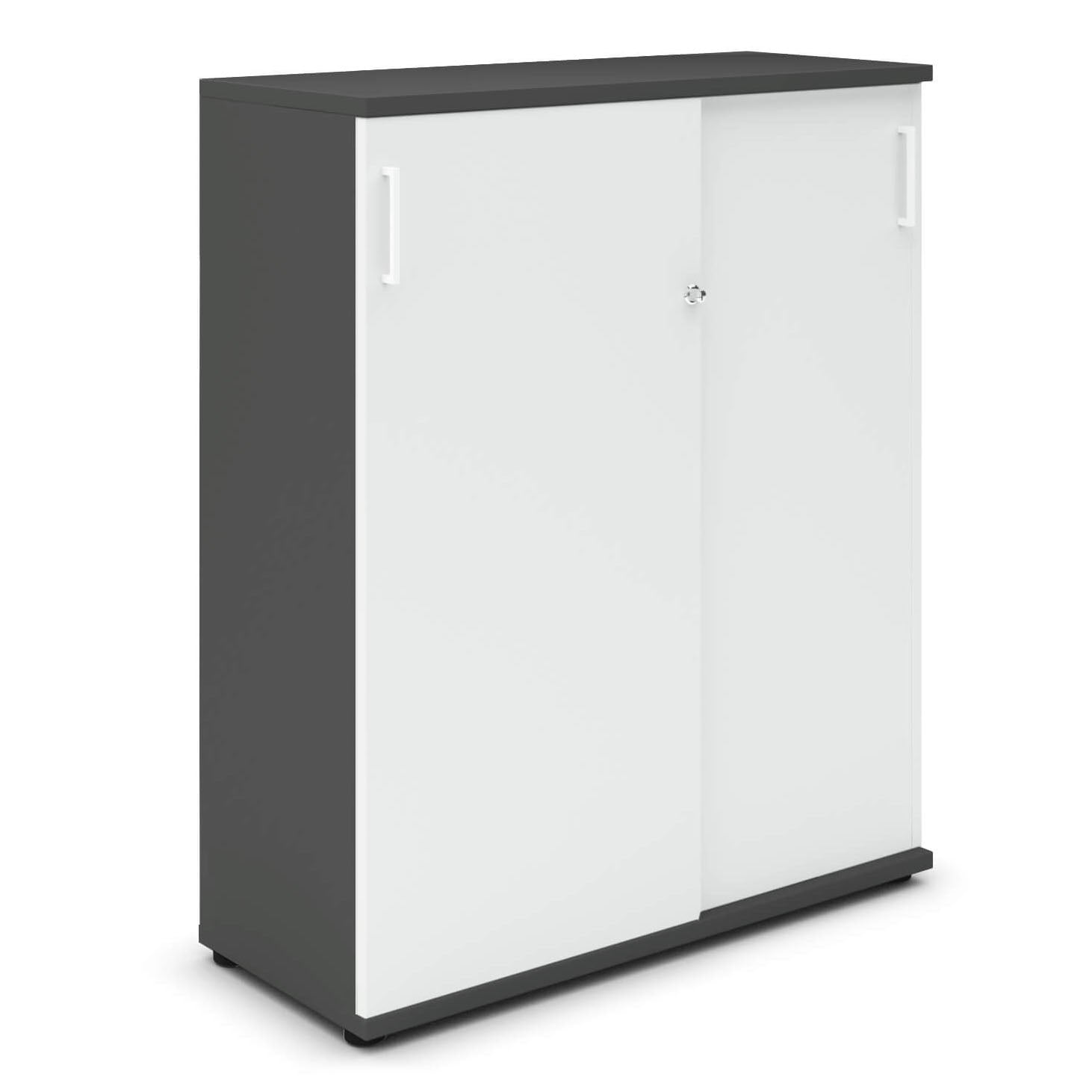 UNI Cabinet di porta scorrevole | 3 OH, 1000 x 1143 mm, antracite / bianco