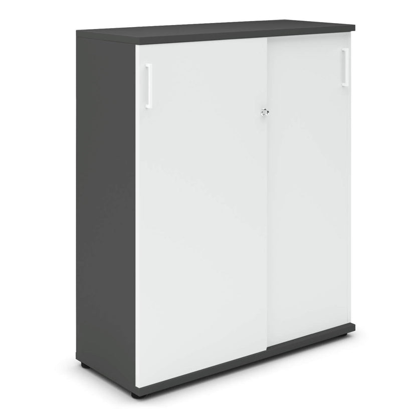 UNI Cabinet di porta scorrevole | 3 OH, 1000 x 1143 mm, antracite / bianco