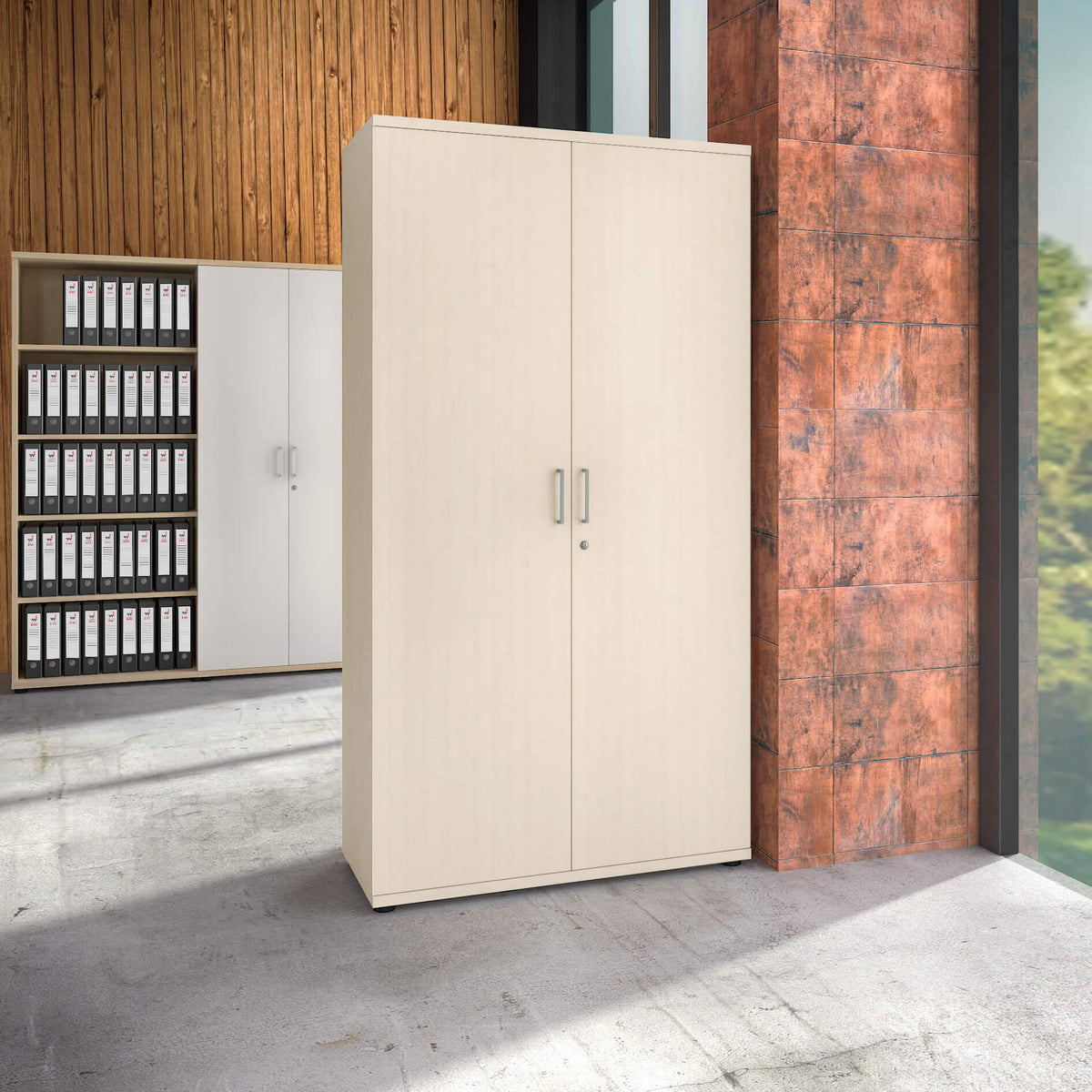 UNI Flügeltürenschrank | 5 OH, 1000 x 1897 mm, Ahorn - 1 Lightbox Main Image