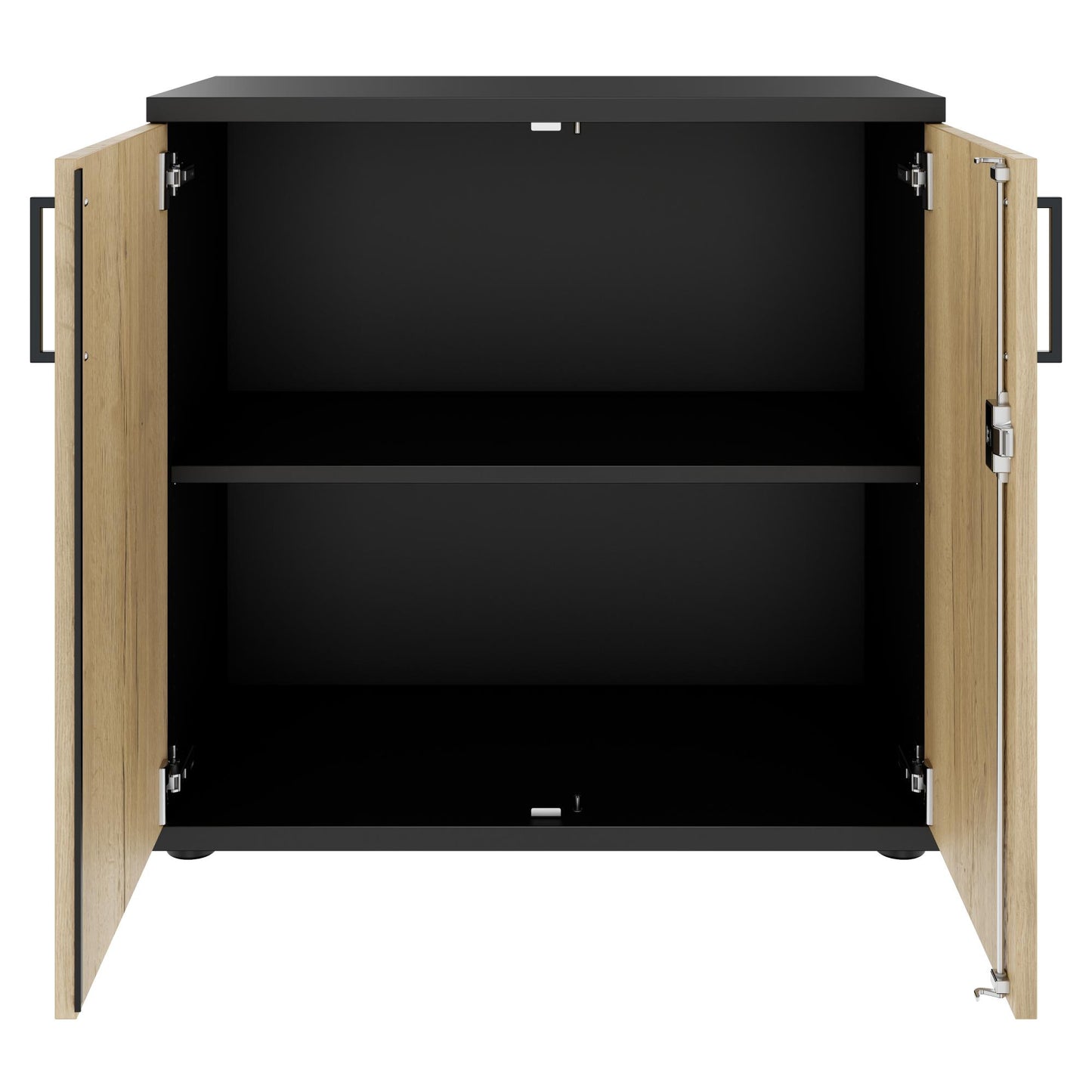 UNI Flügeltürenschrank | 2 OH, 800 x 777 mm, Anthrazit / Wildeiche
