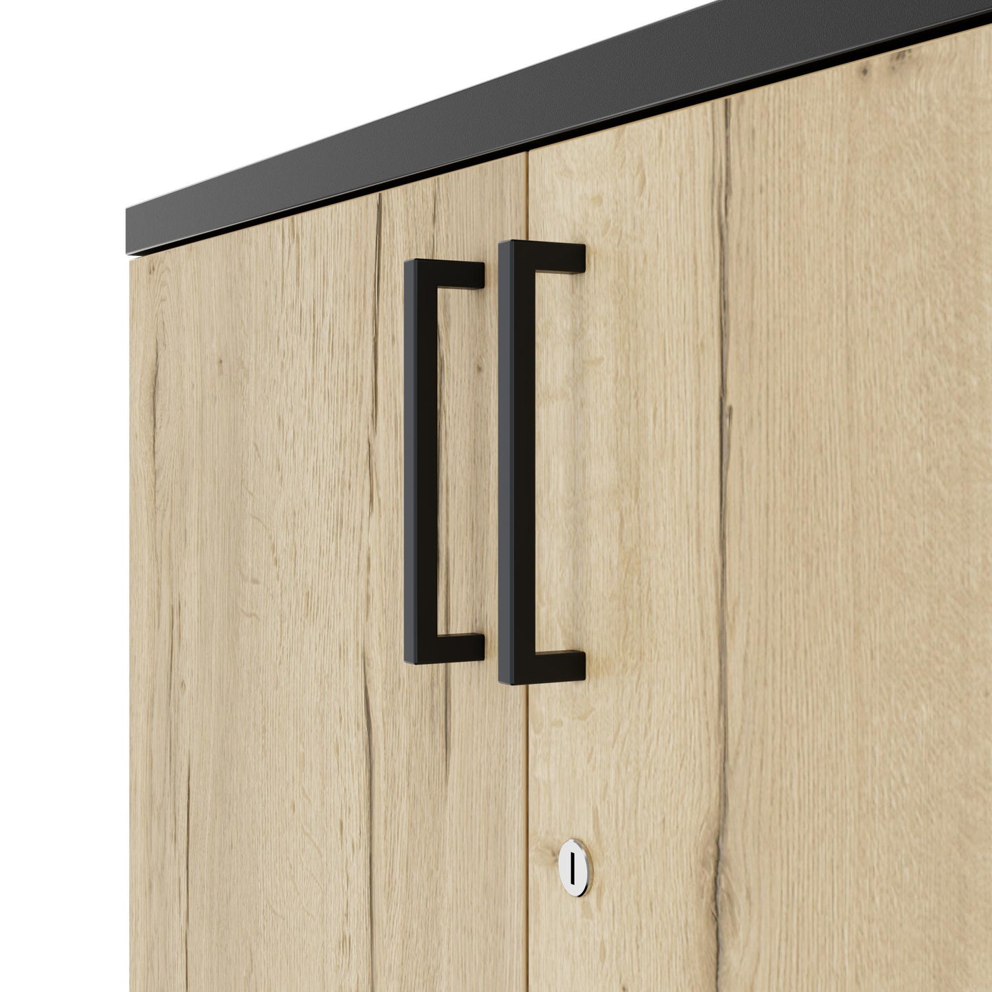 UNI Flügeltürenschrank | 2 OH, 800 x 777 mm, Anthrazit / Wildeiche