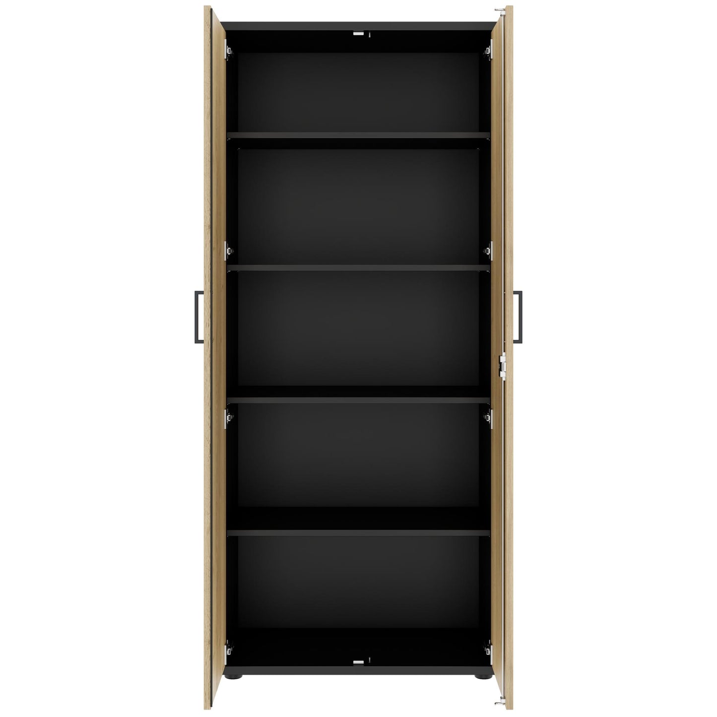 UNI Flügeltürenschrank | 5 OH, 800 x 1897 mm, Anthrazit / Wildeiche
