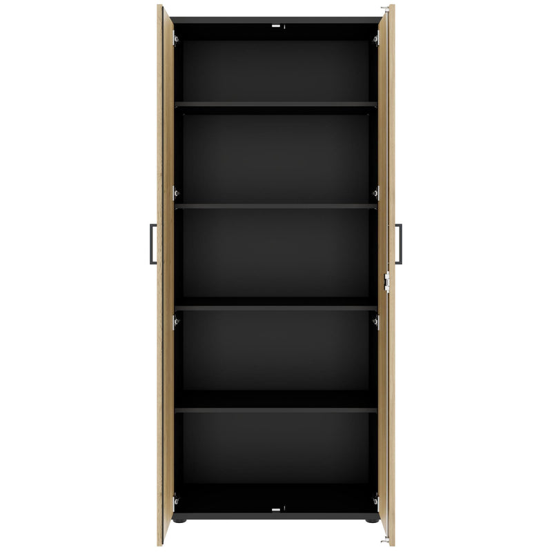 UNI Flügeltürenschrank | 5 OH, 800 x 1897 mm, Anthrazit / Wildeiche - 3 Main Image