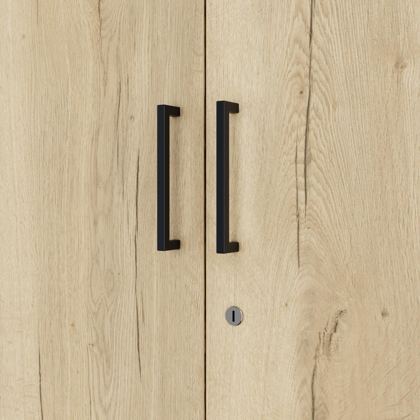 UNI Flügeltürenschrank | 5 OH, 800 x 1897 mm, Anthrazit / Wildeiche