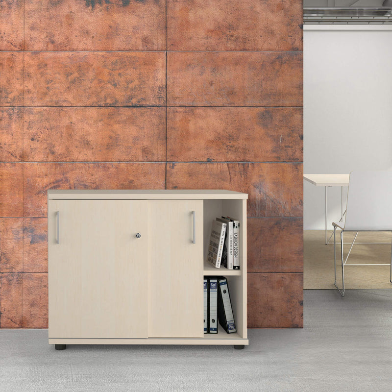 UNI Sliding-door cabinet | 2 OH, 1000 x 777 mm, Maple  - 1 Main Image