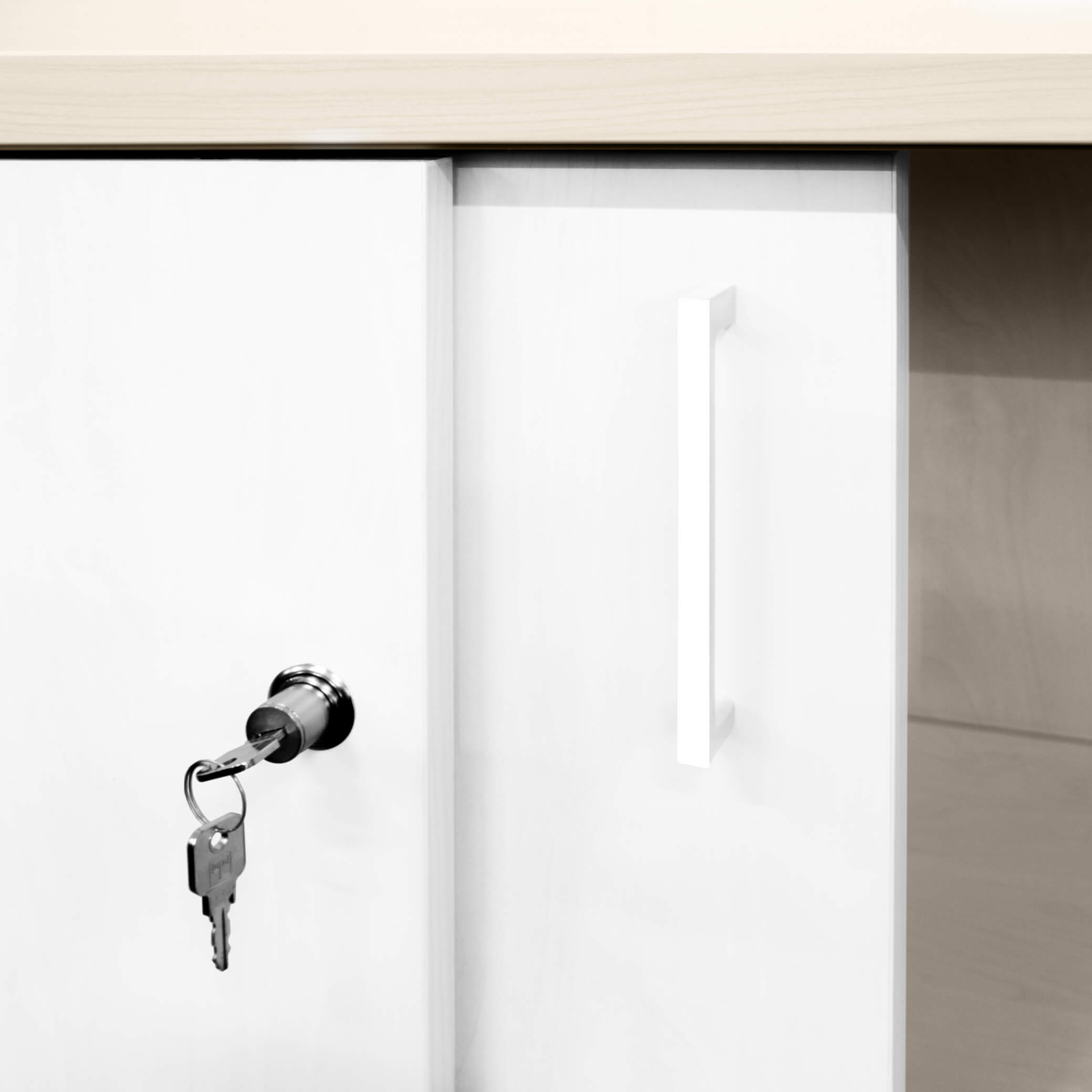 UNI Cabinet di porta scorrevole | 2 OH, 1000 x 777 mm, acero / bianco