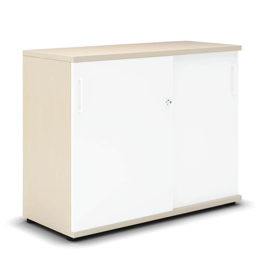 UNI Cabinet di porta scorrevole | 2 OH, 1000 x 777 mm, acero / bianco