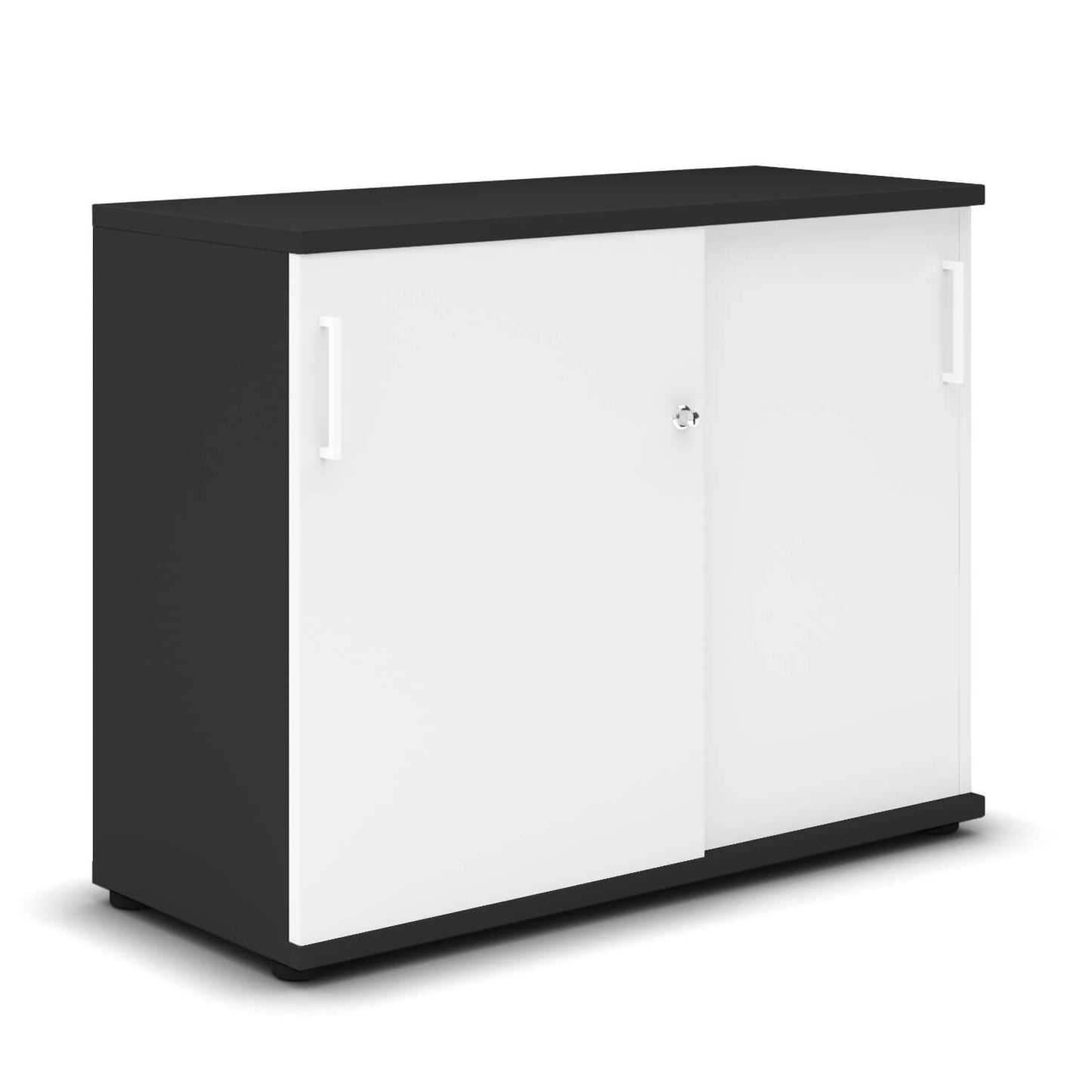 UNI Sliding door cabinet | 2 Oh, 1000 x 777 mm, anthracite / white