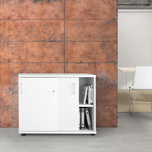 UNI Armoire à portes coulissantes | 2 OH, 1000 x 777 mm, blanc