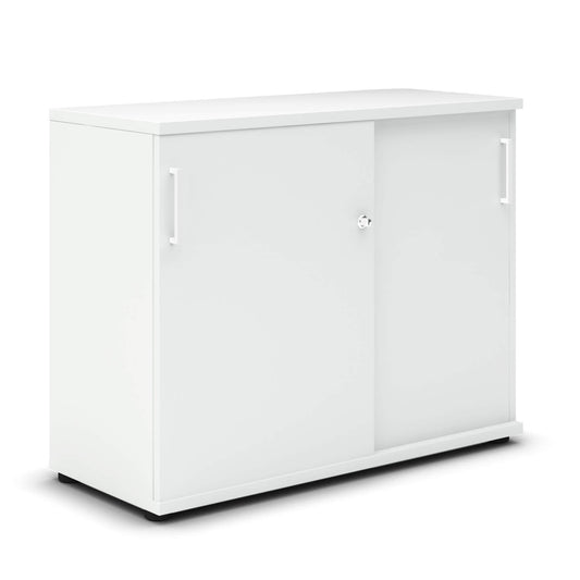 UNI Sliding door cabinet | 2 OH, 1000 x 777 mm, white