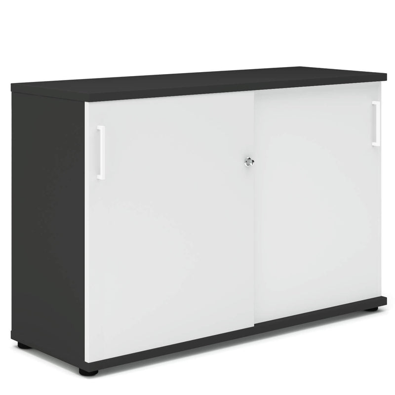UNI Armadio ad ante scorrevoli | 2 OH, 1200 x 777 mm, Antracite / Bianco  - 2 Main Image