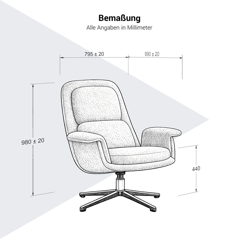 VELANO Lounge-Sessel | Sternfuß, bis 150 kg belastbar - 6 Main Image