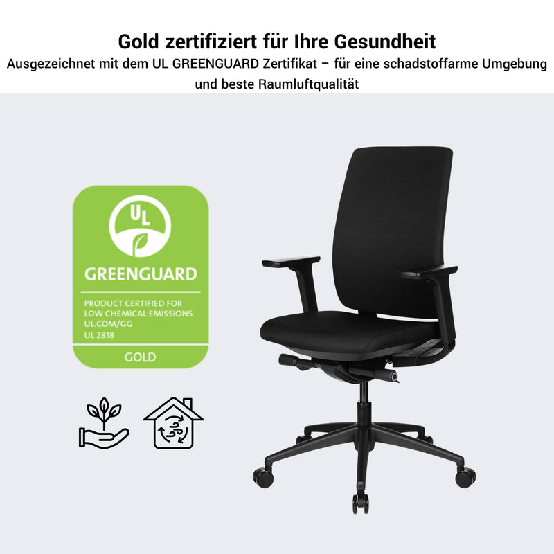 VIX Sedia girevole da ufficio B | completamente imbottita | braccioli 3D | nero  - 21 Main Image