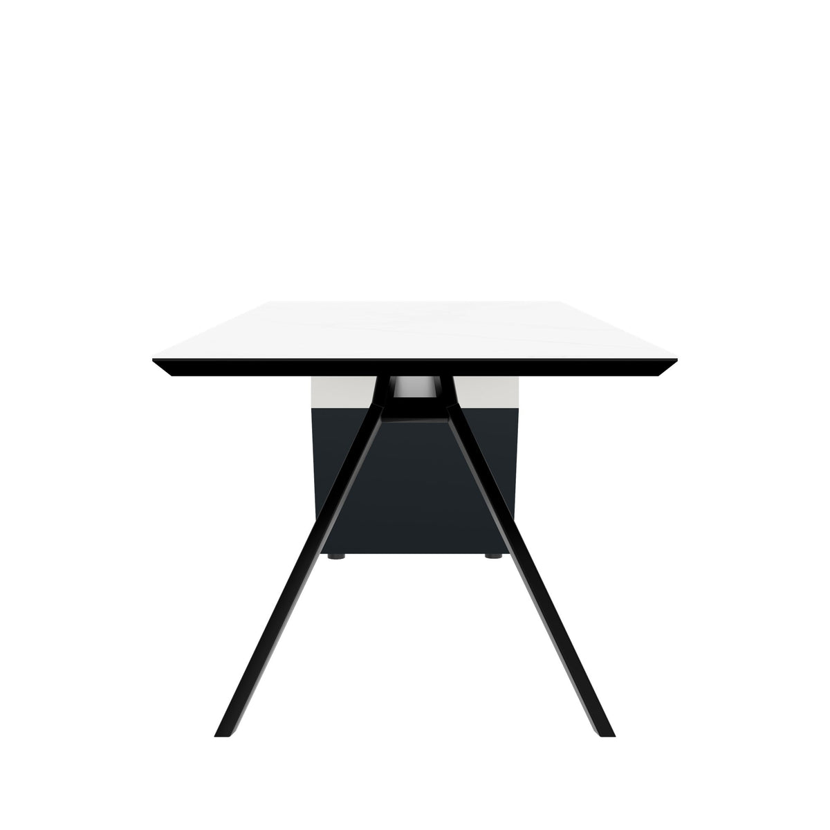 VYND Chefschreibtisch | 2400 x 800 mm, Tischplatte aus Sinterquarz, Container mit Schubladen - 5 Lightbox Main Image