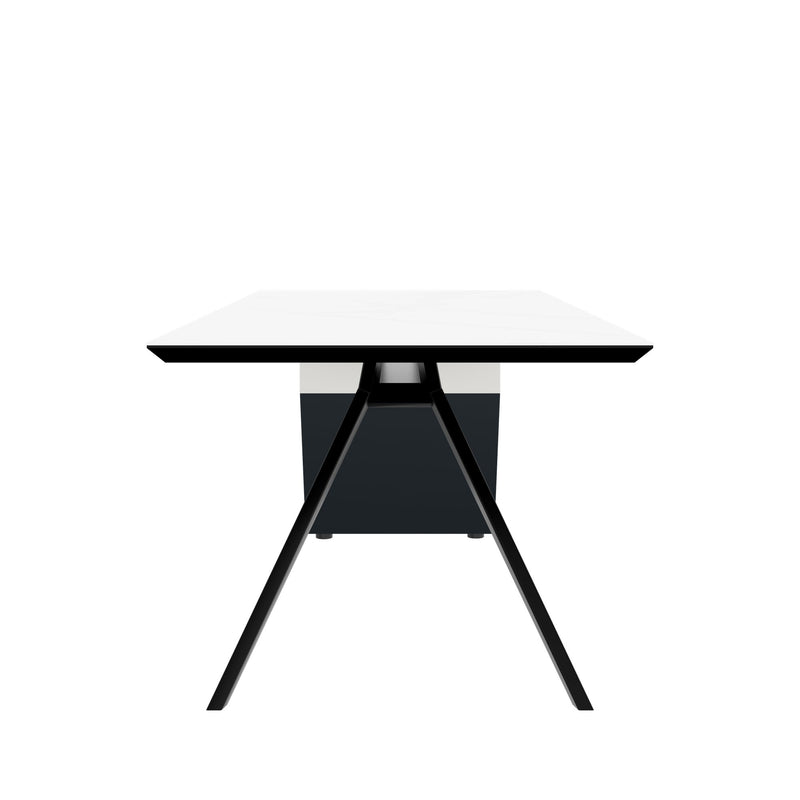 VYND Chefschreibtisch | 2400 x 800 mm, Tischplatte aus Sinterquarz, Container mit Schubladen - 5 Main Image