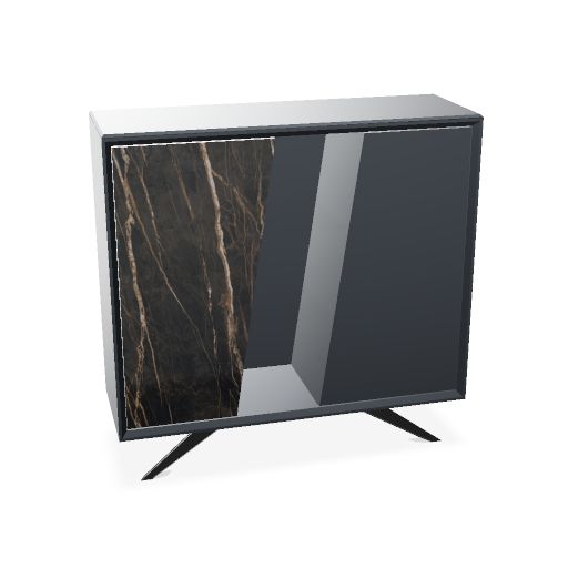 VYND Highboard | 1200 x 1155 mm, Quarzfront, Metallbeine, Türen mit Push-to-Open