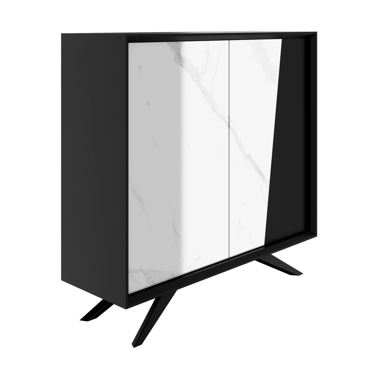 VYND Highboard | 1200 x 1155 mm, Quarzfront, Metallbeine, Türen mit Push-to-Open - 3 Lightbox Main Image