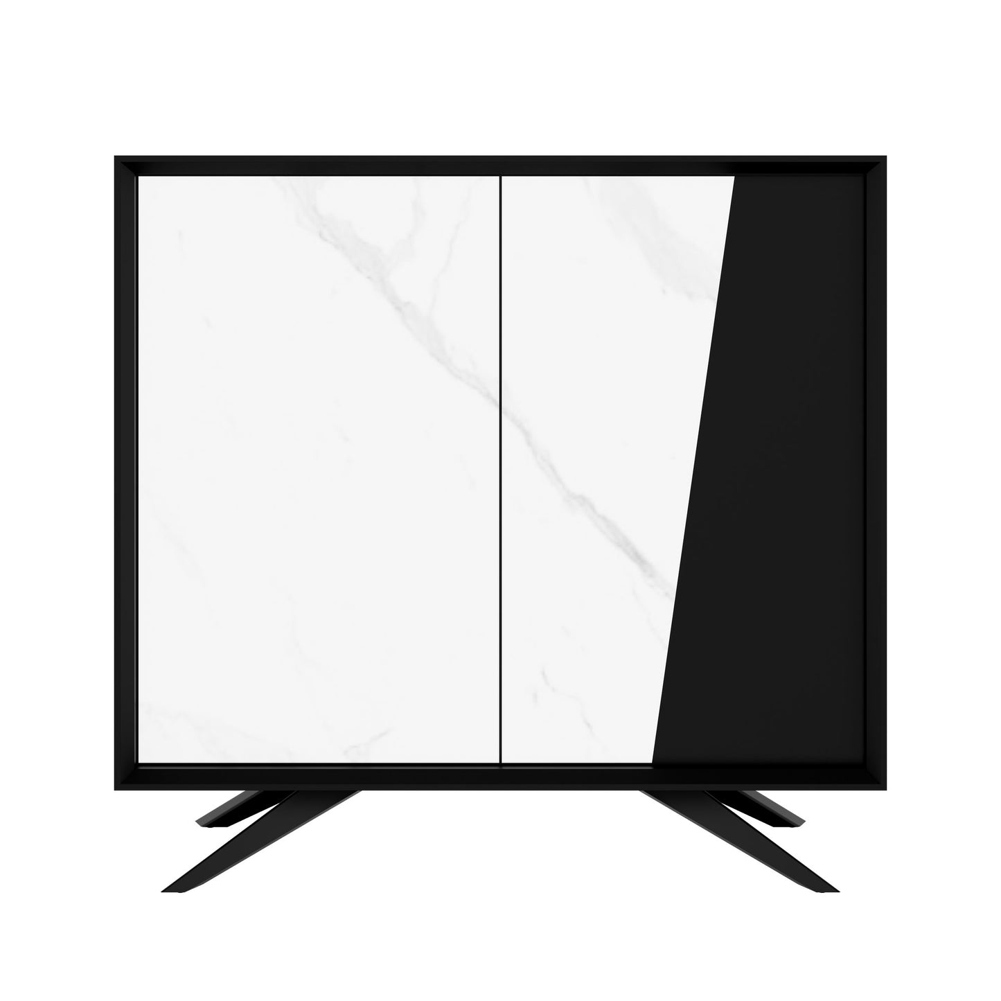 VYND Highboard | 1200 x 1155 mm, Quarzfront, Metallbeine, Türen mit Push-to-Open
