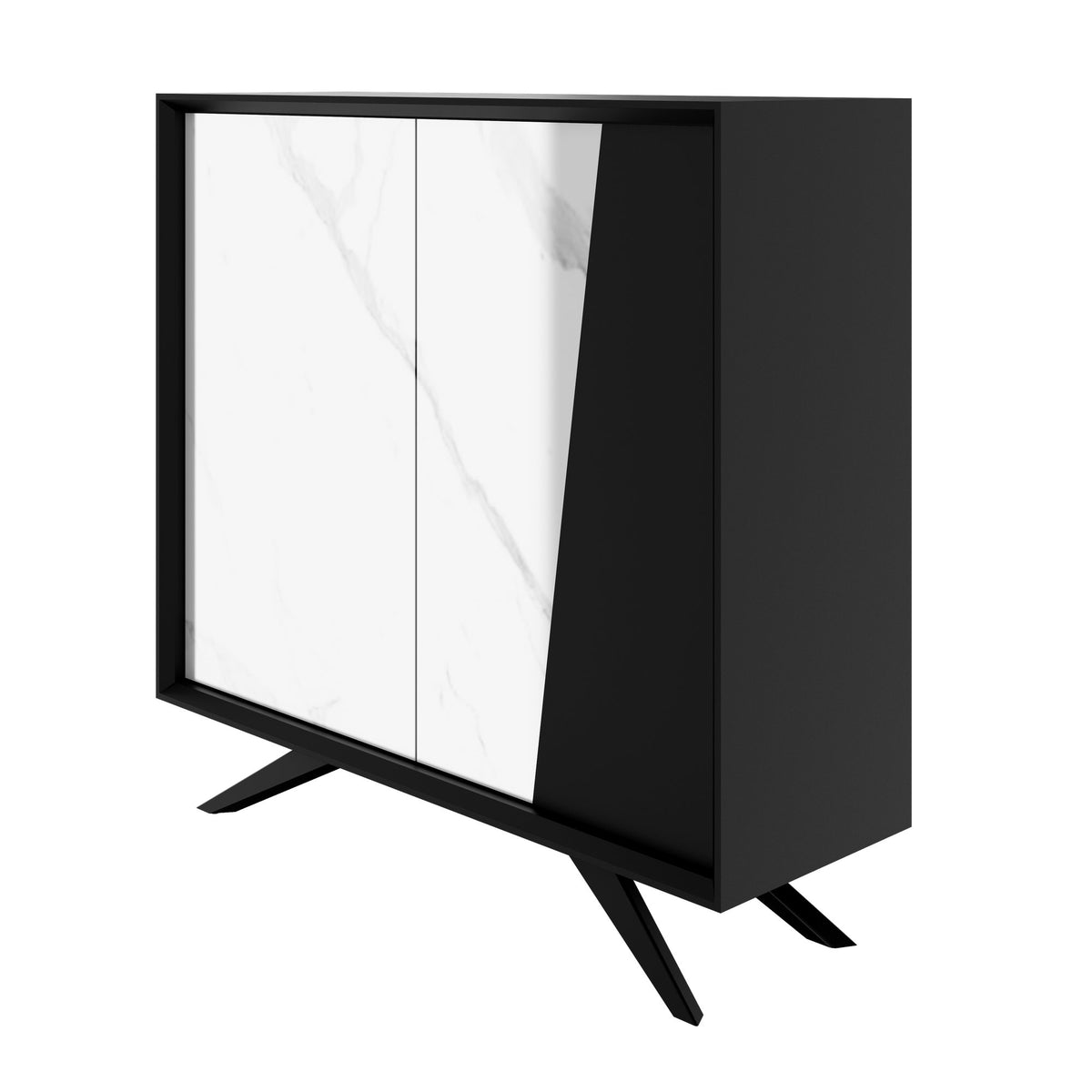 VYND Highboard | 1200 x 1155 mm, Quarzfront, Metallbeine, Türen mit Push-to-Open