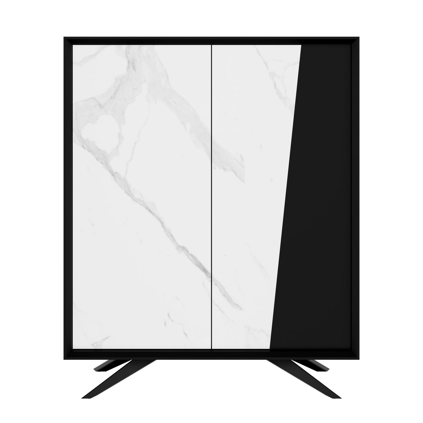 VYND Highboard | 1200 x 1470 mm, Quarzfront, Metallbeine, Türen mit Push-to-Open