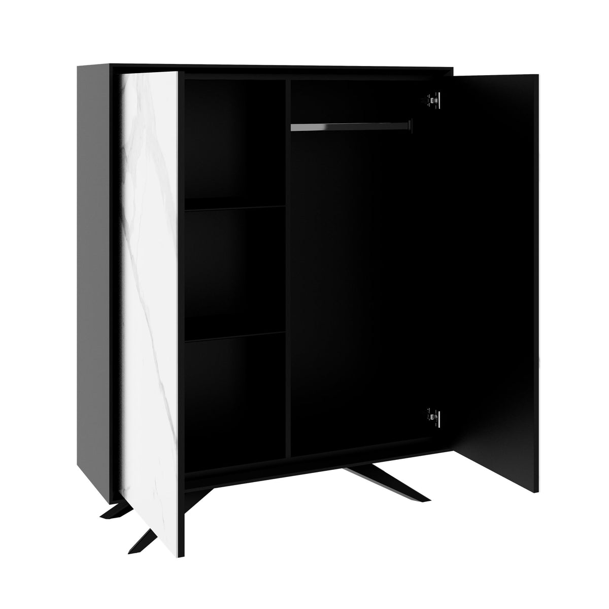 VYND Highboard | 1200 x 1470 mm, Quarzfront, Metallbeine, Türen mit Push-to-Open - 8 Lightbox Main Image