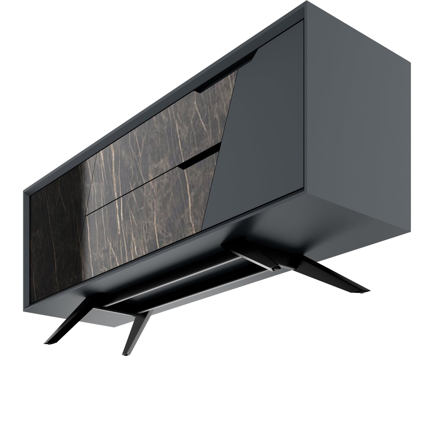 VYND Lowboard | 1800 x 780 mm, Quarzfront, Metallbeine, Schubladen
