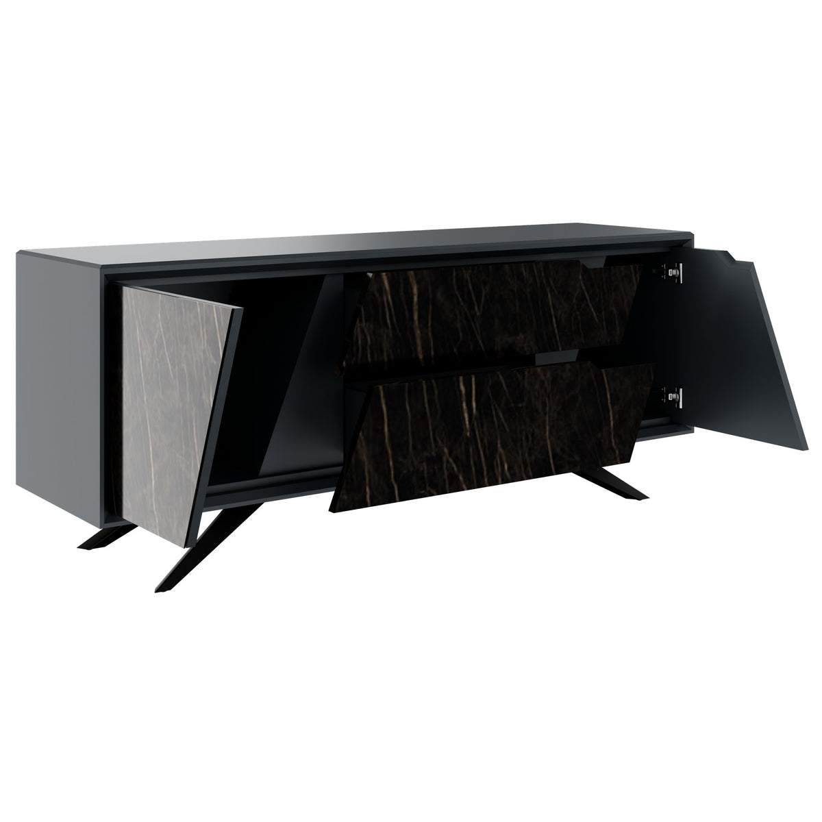 VYND Lowboard | 1800 x 780 mm, Quarzfront, Metallbeine, Schubladen - 9 Lightbox Main Image