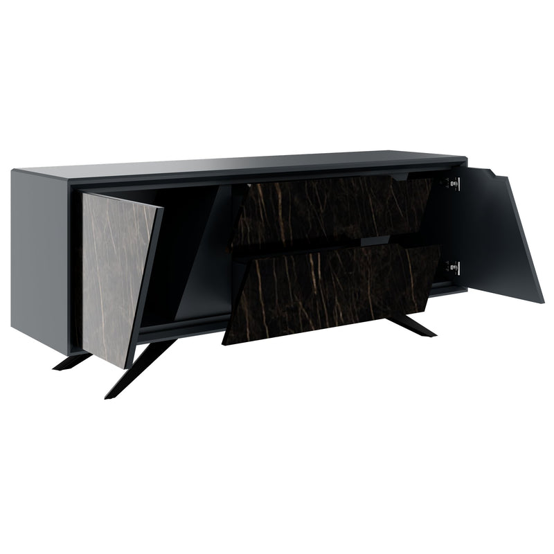 VYND Lowboard | 1800 x 780 mm, Quarzfront, Metallbeine, Schubladen - 9 Main Image