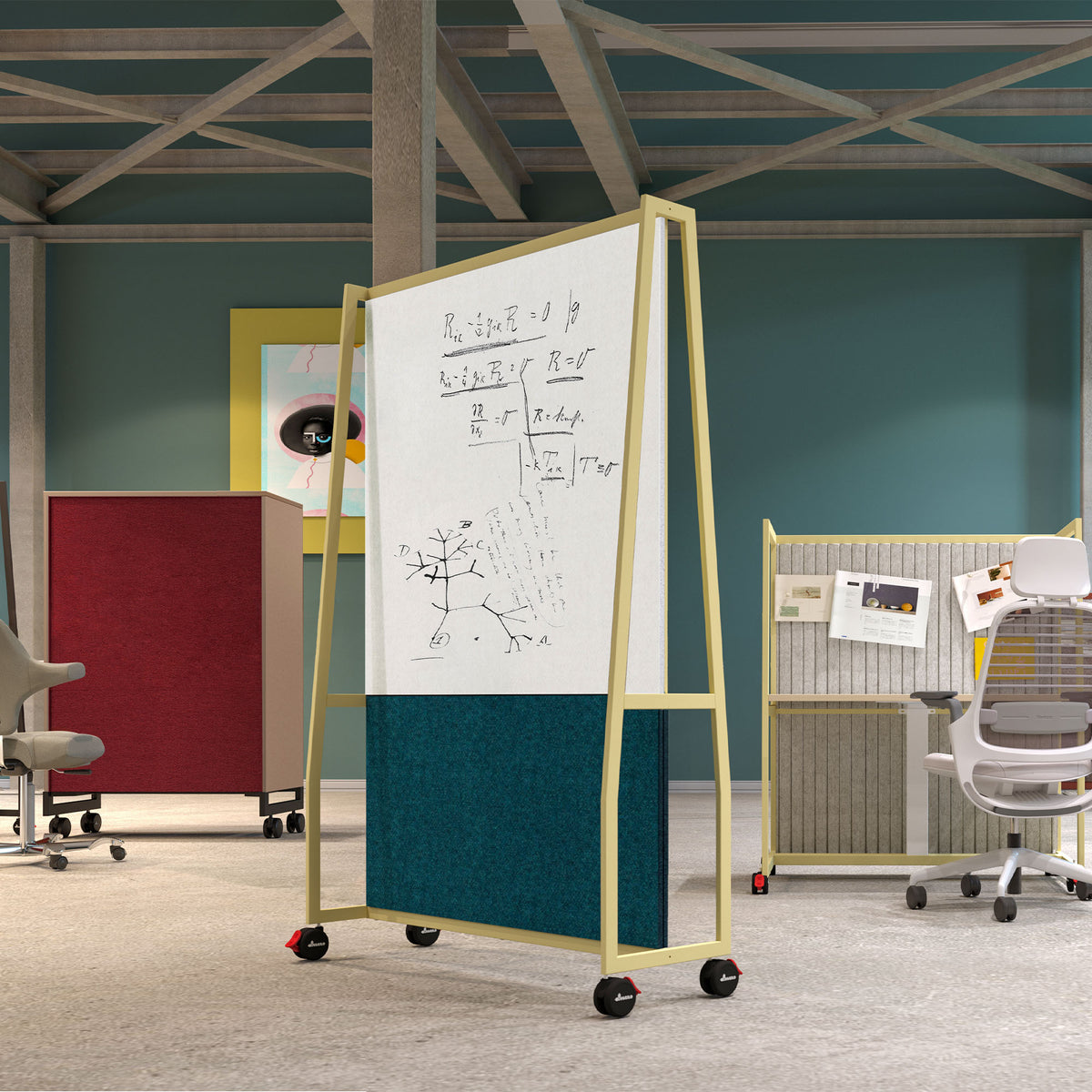 WARIANT Mobile Stellwand | 1400-2400 x 2000, Whiteboard