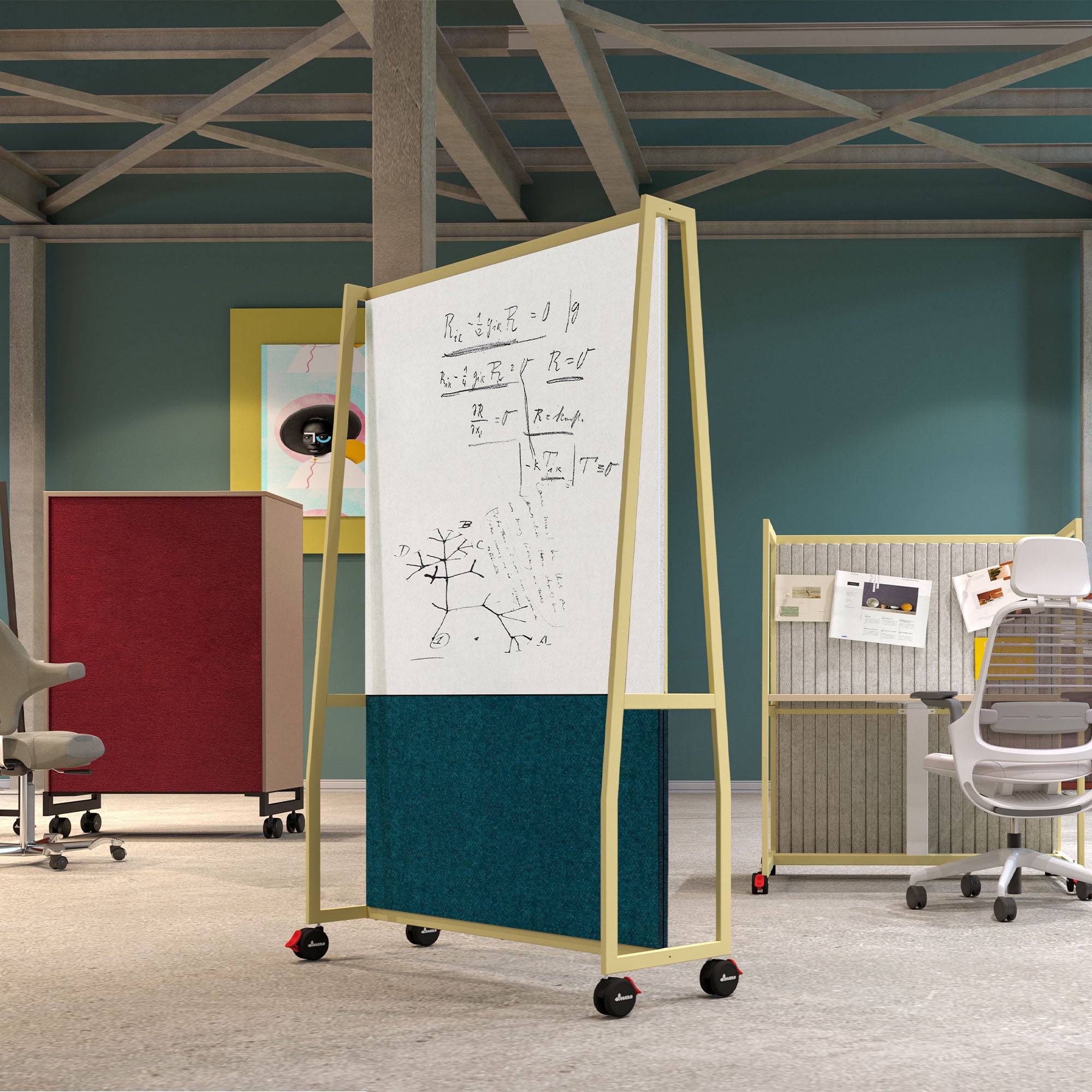 WARIANT Mobile Stellwand | 1400-2400 x 2000, Whiteboard