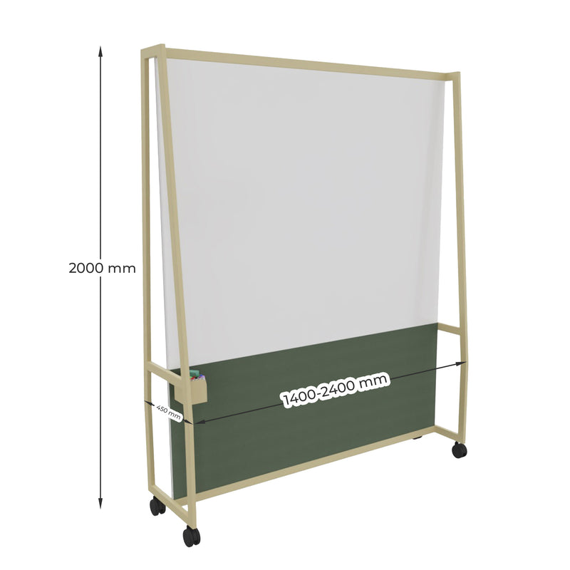 WARIANT Mobile Stellwand | 1400-2400 x 2000, Whiteboard - 15 Main Image