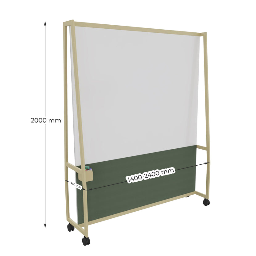 WARIANT Mobile Stellwand | 1400-2400 x 2000, Whiteboard