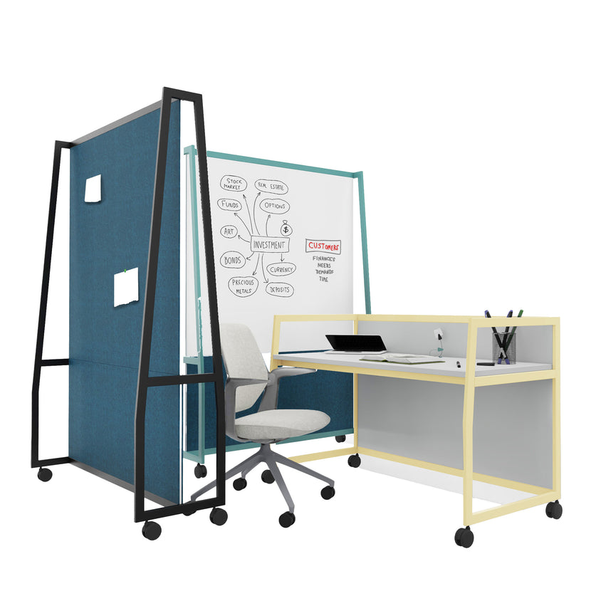 WARIANT Mobile Stellwand | 1400-2400 x 2000, Whiteboard
