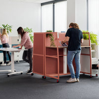 WARIANT Schreibtisch mit hoher Abschirmung | 1070-1270 x 1400 mm, höhenverstellbar mit Gasdruckfeder