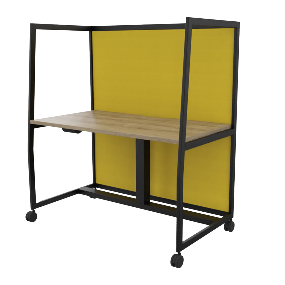 WARIANT Schreibtisch mit hoher Abschirmung | 1070-1270 x 1400 mm, höhenverstellbar mit Gasdruckfeder