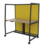 WARIANT Schreibtisch mit hoher Abschirmung | 1070-1270 x 1400 mm, höhenverstellbar mit Gasdruckfeder