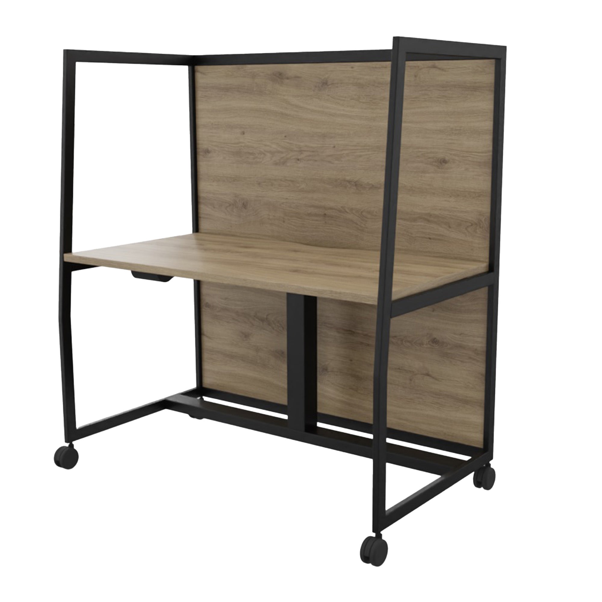 WARIANT Schreibtisch mit hoher Abschirmung | 1070-1270 x 1400 mm, höhenverstellbar mit Gasdruckfeder