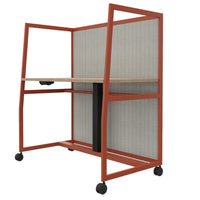 WARIANT Schreibtisch mit hoher Abschirmung | 1070-1270 x 1400 mm, höhenverstellbar mit Gasdruckfeder