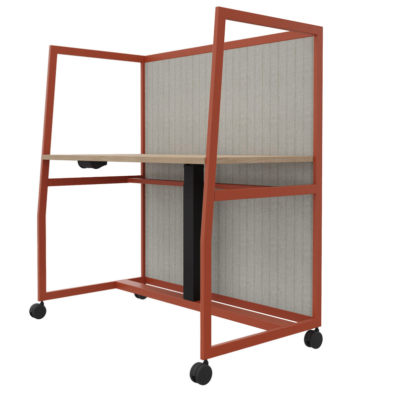 WARIANT Schreibtisch mit hoher Abschirmung | 1070-1270 x 1400 mm, höhenverstellbar mit Gasdruckfeder - 5 Main Image