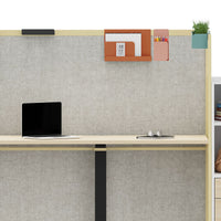 WARIANT Schreibtisch mit hoher Abschirmung | 1070-1270 x 1400 mm, höhenverstellbar mit Gasdruckfeder