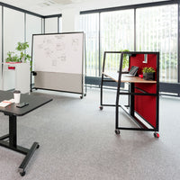 WARIANT Schreibtisch mit hoher Abschirmung | 1070-1470 x 1400 mm, feste Höhe
