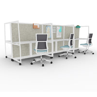 WARIANT Schreibtisch mit hoher Abschirmung | 1070-1470 x 1400 mm, feste Höhe